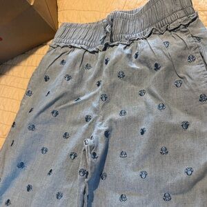 Disney Light Blue Pull-On Shorts with Minnie Mouse embroidered Print